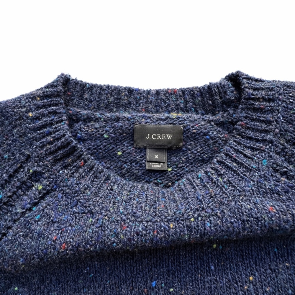 J.Crew Blue Knit Sweater Size Small Speckled Crewneck Classic Fit - Picture 3 of 7